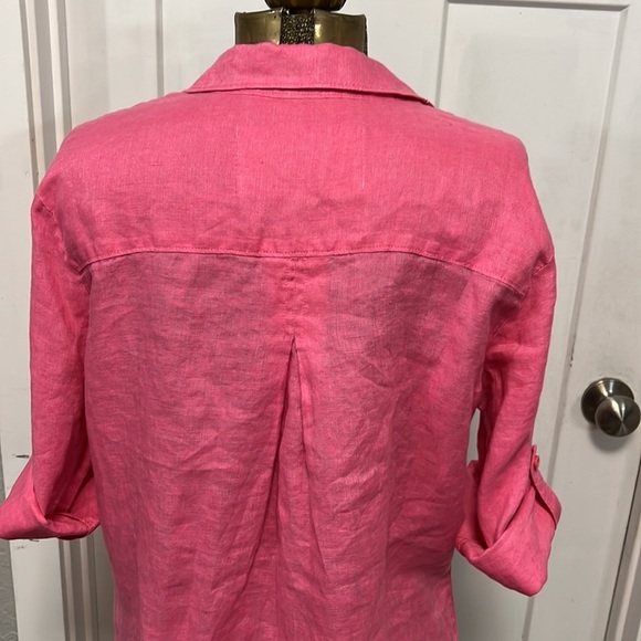 BELLA DAHL LINEN TUNIC LARGE PINK - Picture 11 of 16